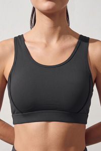 Zelocity Medium Impact Quick Dry Sports Bra - Black Beauty — thumbnail 5